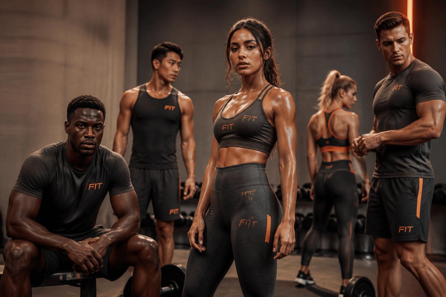 Athletes training in FIT gym wear
